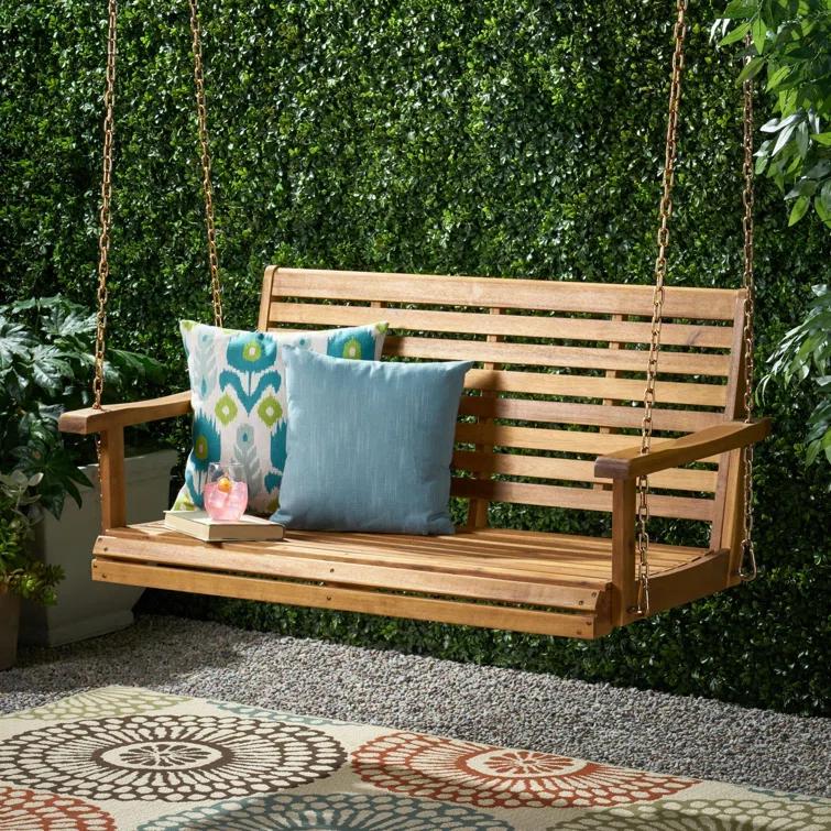 Gracie Oaks Lamp Outdoor Porch Swing