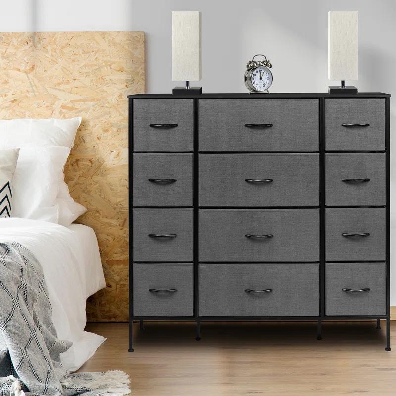Sorbus Sorbus 12 Drawers Dresser with Steel Frame and Wood Top
