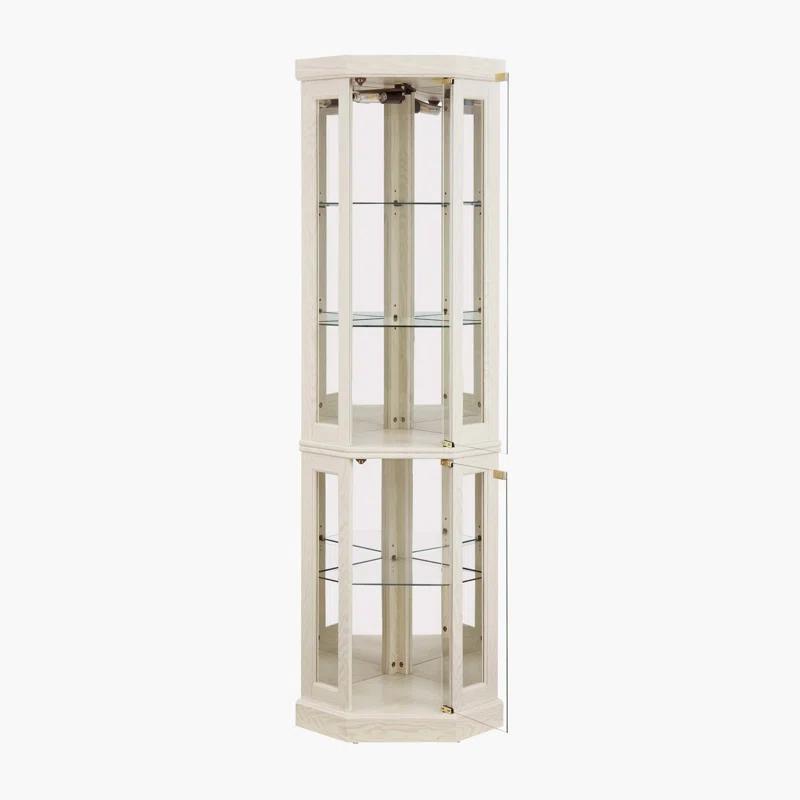 hernansofa Corner Lighted Curio Cabinet Corner Glass Cabinet Lighted Curio Cabinet Corner Display Case
