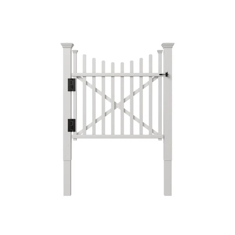 Zippity Outdoor Products 3.8ft H x 4.1ft W (1 Gate) Zippity Manchester Gate Kit, White Vinyl Picket Fence Gate Kit for Manchester Fence Panels, Gate for Backyard, Patio, Outdoor, & Garden Fence, ZP19019