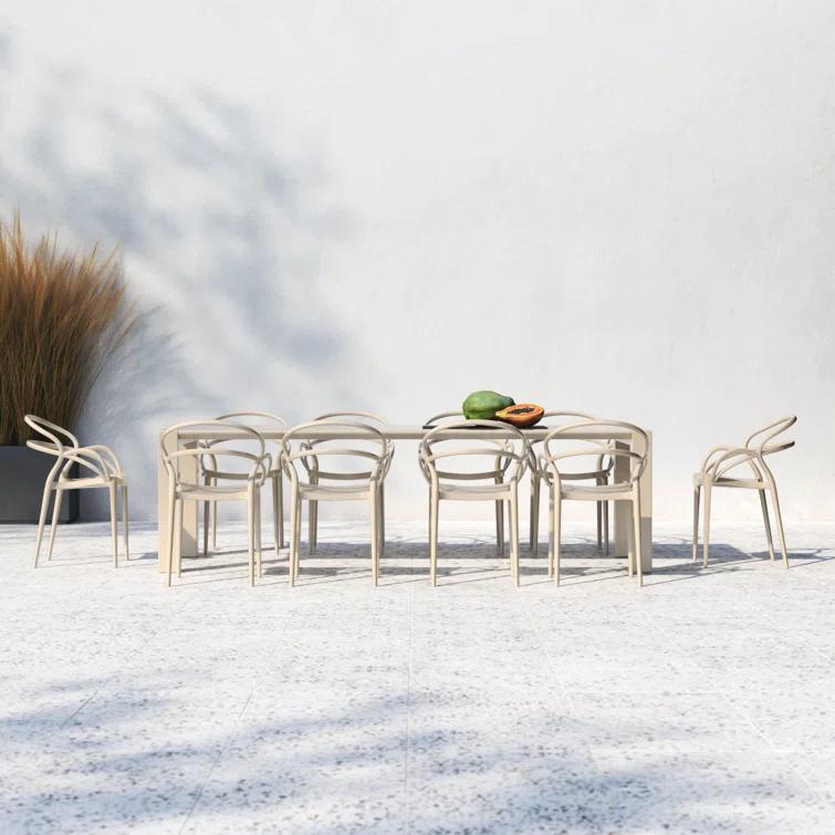 Comet 39.37'' Rectangular 10 - Person Outdoor Dining Set