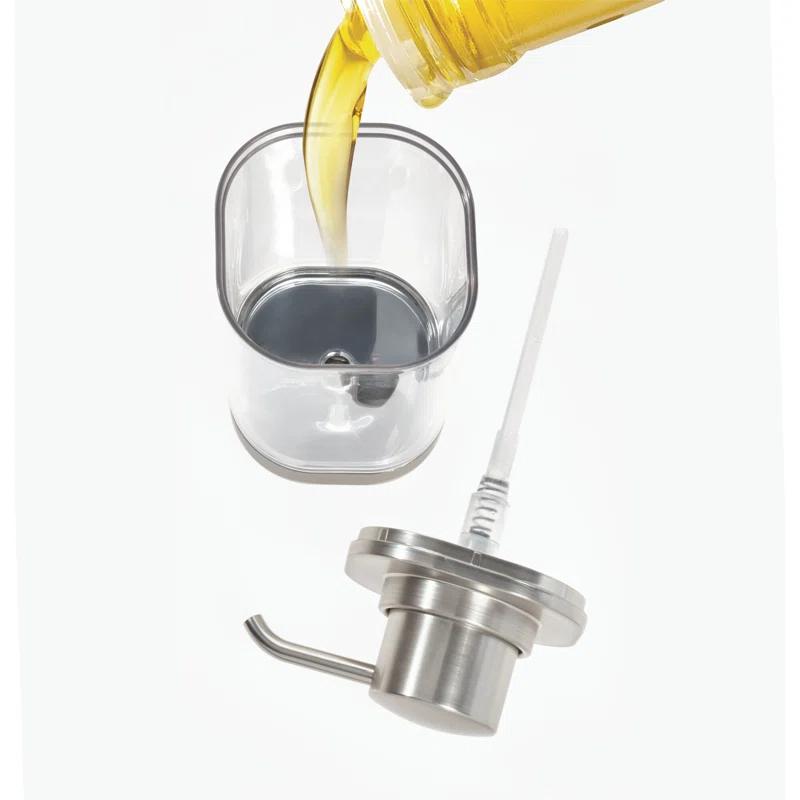 iDesign iDesign Hand Soap Dispenser - Refillable Liquid Soap Dispenser, Clear/Brushed Nickel