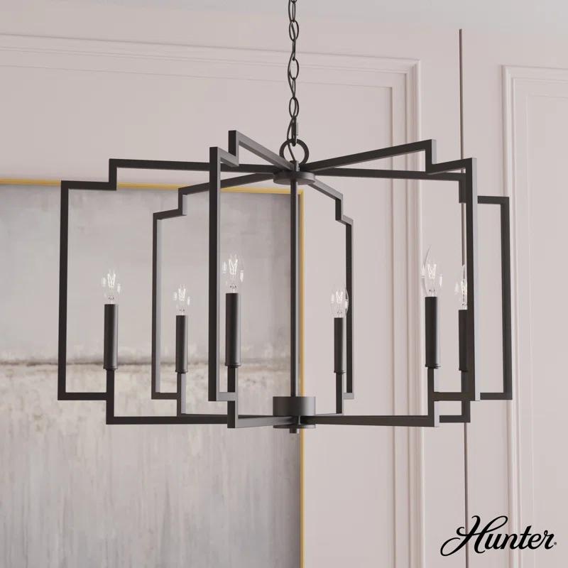Hunter Fan Hunter 30 Inch Zoanne 6 Light Chandelier Ceiling Light Fixture