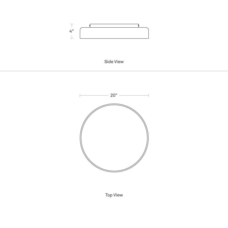 Bobber Large Black LED Flush Mount Light 20"x20"