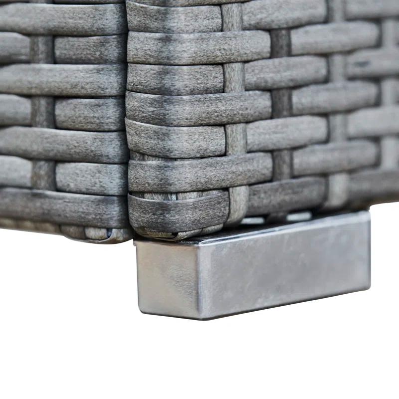 Teamson Home Outdoor PE Rattan & Wicker Propane Tank for 20-lb. tanks Cover Table