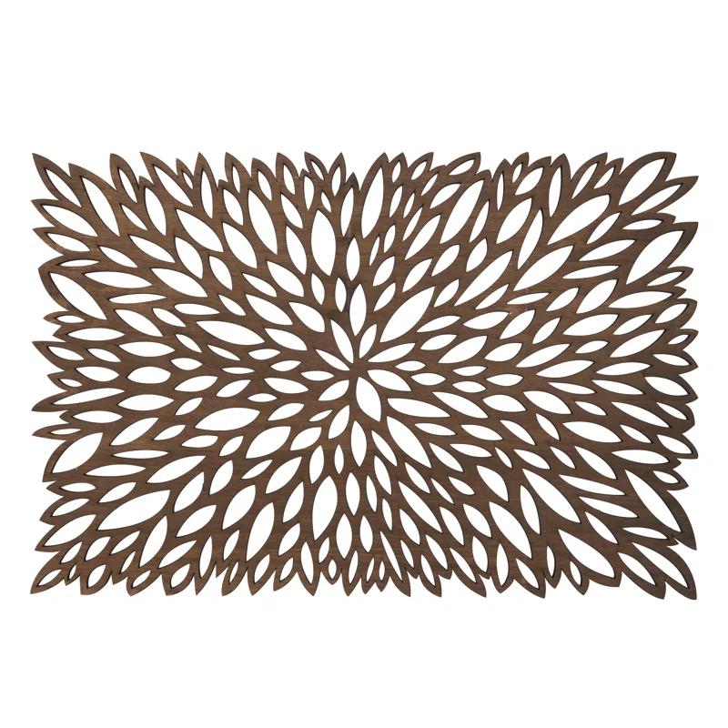 Saro Laser Cut Placemat Collection Floral Rectangle Placemat (Set of 4)