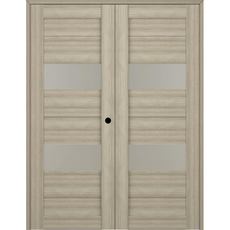 Belldinni Berta Solid Manufactured Wood and Glass Paneled Prefinished Standard Double Door