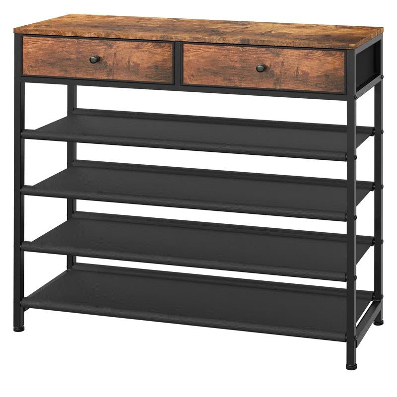 17 Stories 5 Tier Shoe Storage Organizer with 2 Drawers