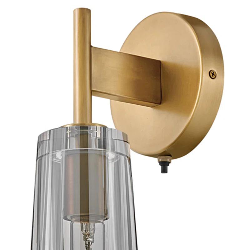 Cosette Single Light Wall Sconce w/ Thick Crystal-Cut Shade & On/Off Switch