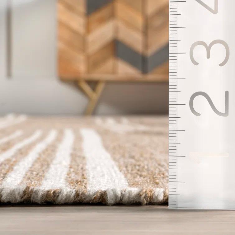 Breakwater Bay Amariana Reversible Striped Wool Area Rug
