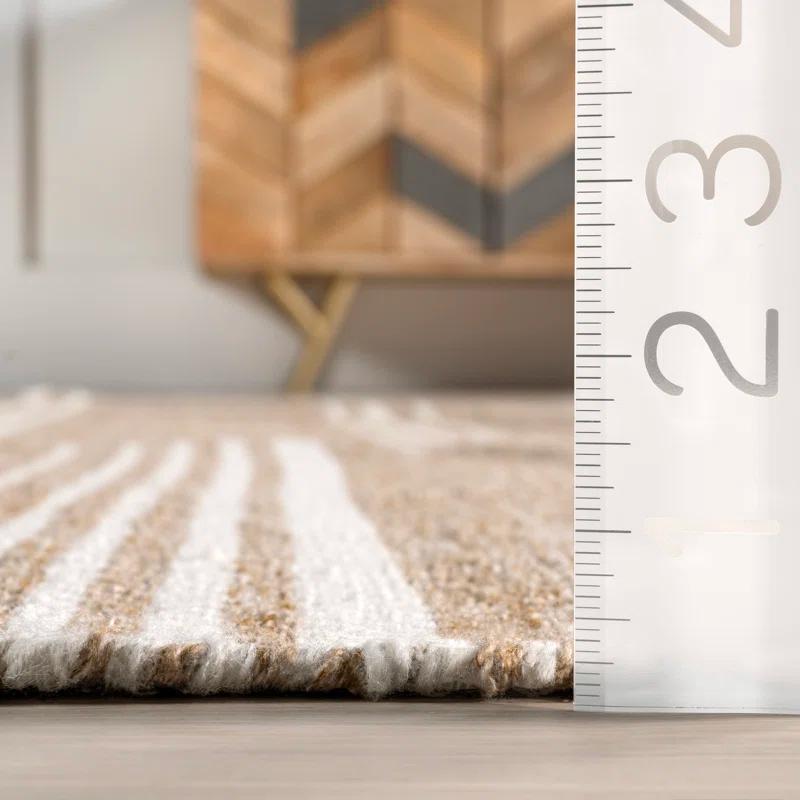Breakwater Bay Amariana Reversible Striped Wool Area Rug