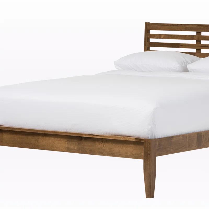 Steelside™ Winfree modern design & rustic charm, Queen Slat Bed, Walnut Brown 40.95'' H X 61.23'' W X 84.24'' L