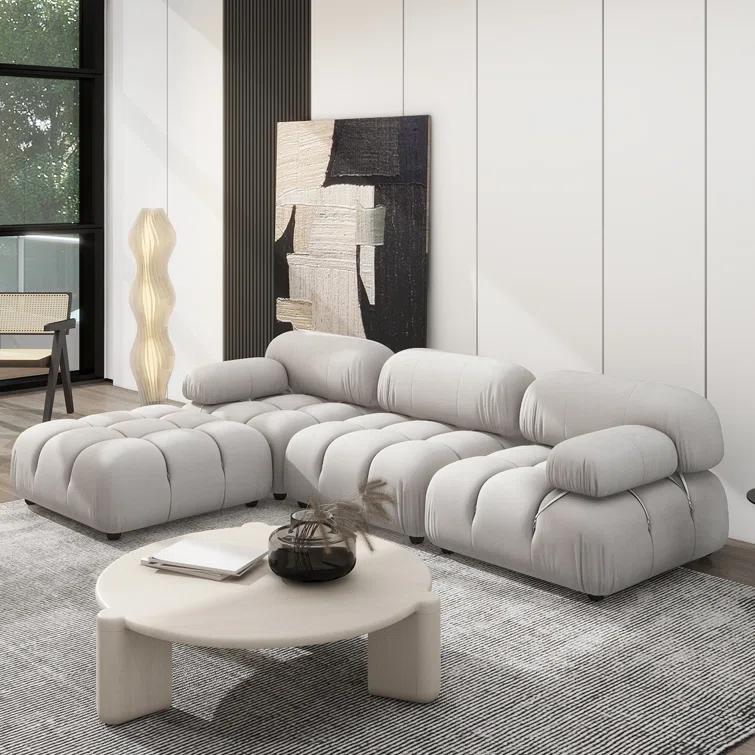 Sigma 4 - Piece Modular Upholstered Reversible L-Sectional