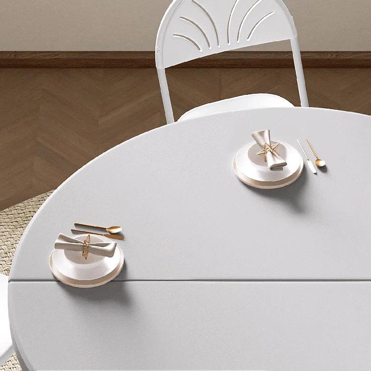 Plastic Round Folding Table, Portable Foldable Party Banquet Table for Camping Dining Outdoor Picnic