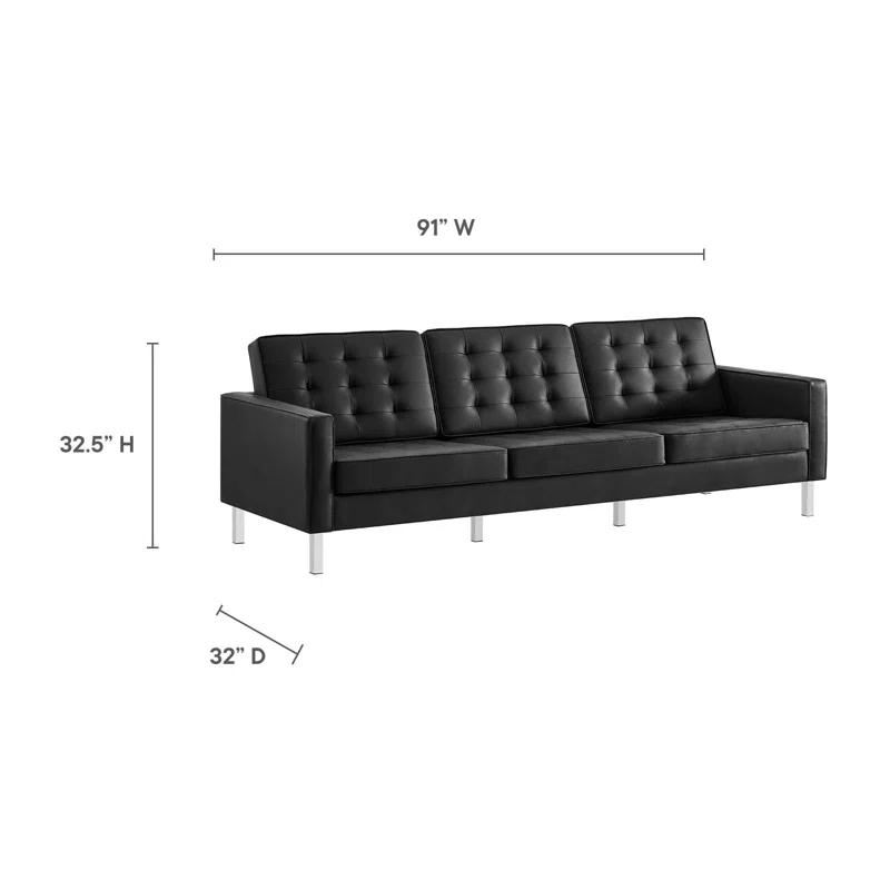 Modway Loft Tufted Vegan Leather Sofa by Modway
