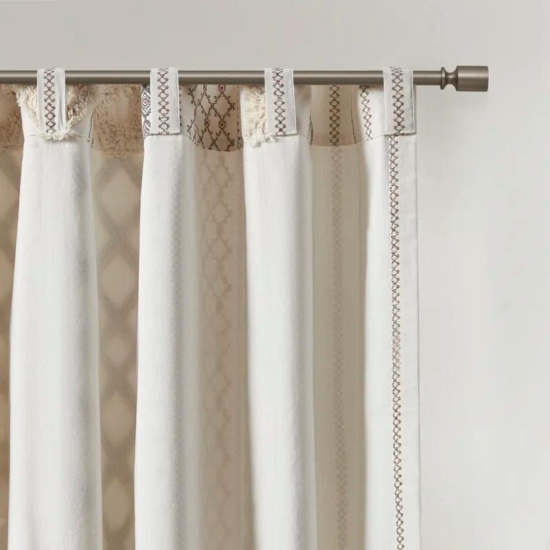 INK+IVY Imani Cotton Printed Boho Single Curtain Panel with Chenille Stripe and Lining & Reviews | Wayfair