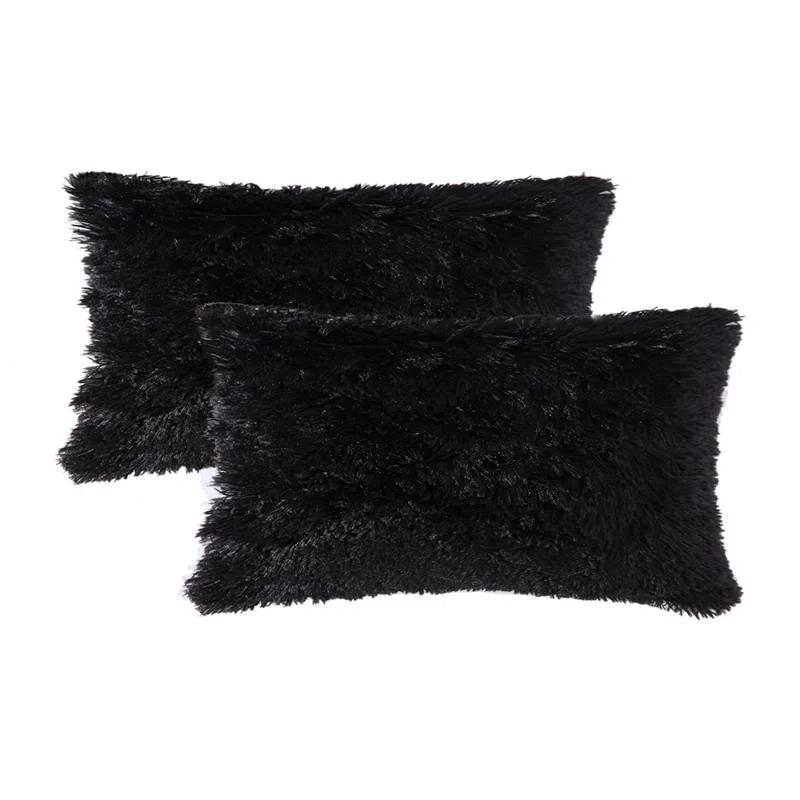 Cheer Collection Cheer Collection Shaggy Hair Decorative Throw Pillows (Set of 2)