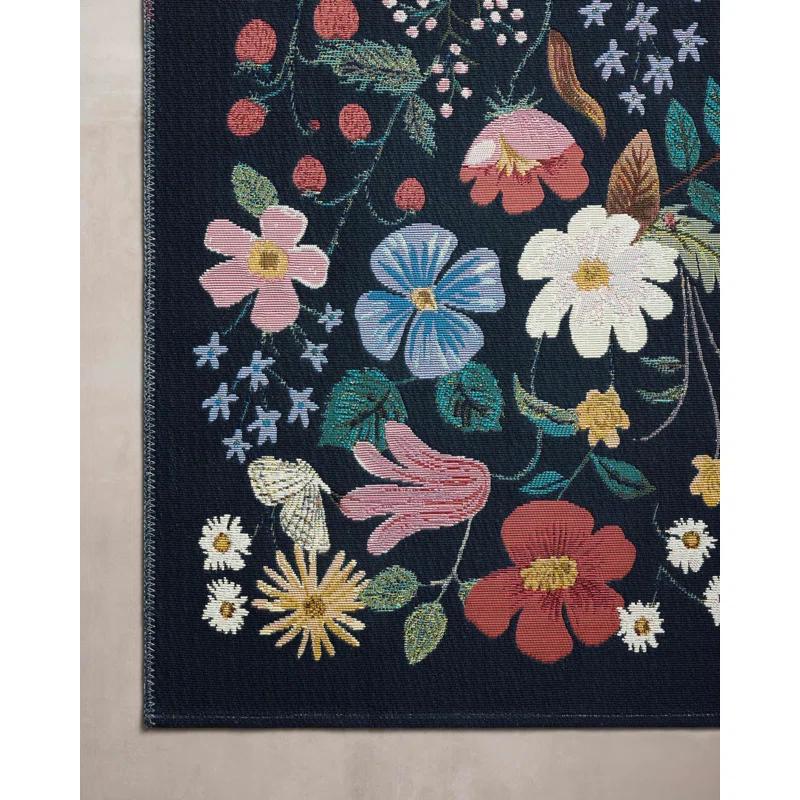 Rifle Paper Co. x Loloi Perennial Black/Navy Indoor / Outdoor Area Rug