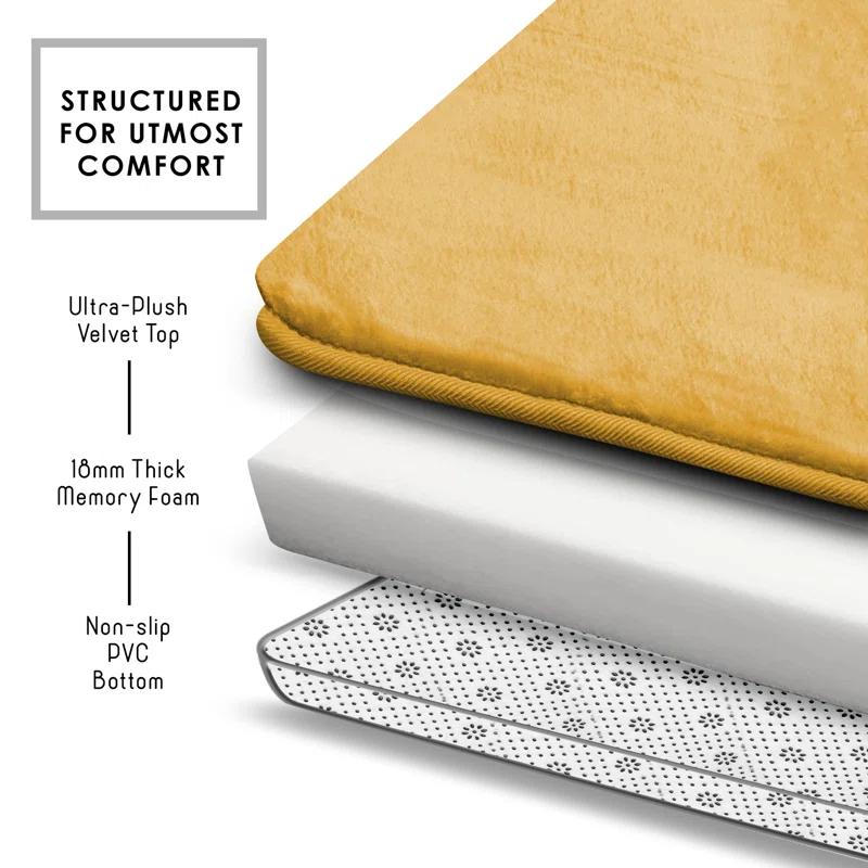 Aighan 3 Piece Ultra Soft and Absorbent Memory Foam Bath Rug Set with Non-Slip Backing