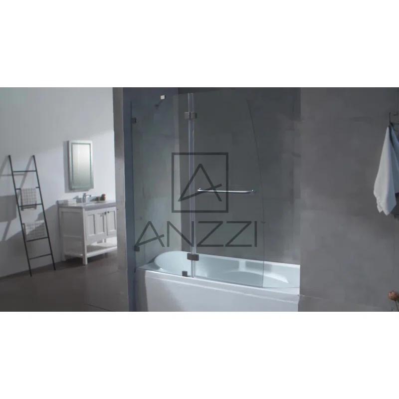 ANZZI Kahn 60" W x 76" H Double Sliding Frameless Shower Door SD-FRLS05802BN