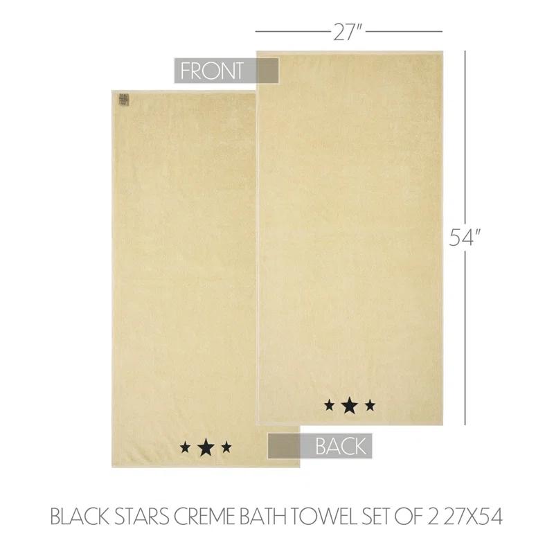 VHC Brands Timeless Linens Stars Bath Towel Set of 2 27x54 (Set of 2)