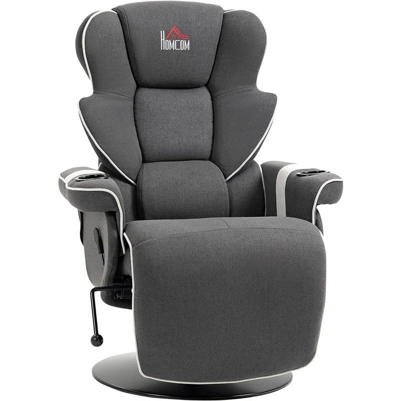 HomCom Faux Leather Manual Swivel Ergonomic Recliner | Wayfair