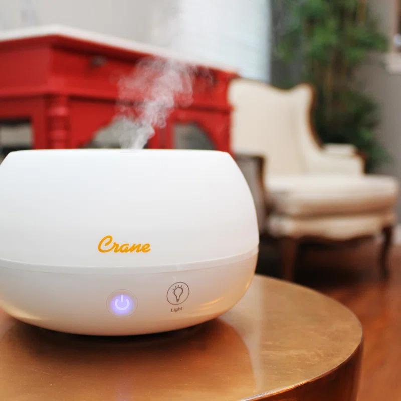 Crane USA 0.2 Gal. 2-in-1 Ultrasonic Cool Mist Humidifier & Aroma Diffuser for Small Rooms