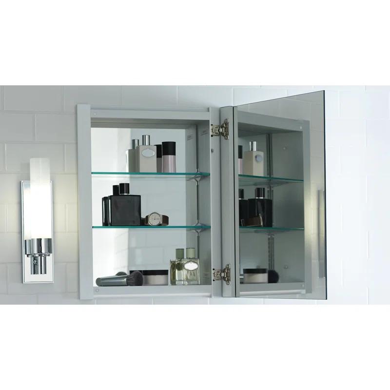 R3 Series Recessed or Surface Mount Frameless Medicine Cabinet with 3 Adjustable Shelves