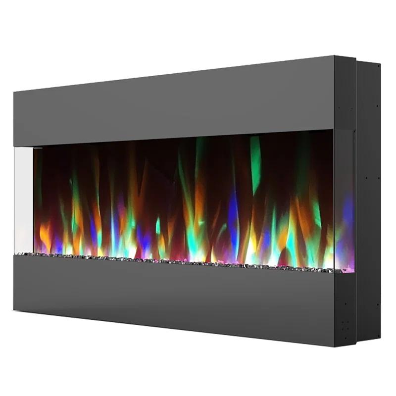 Cambridge Cambridge Recessed Wall Mounted Electric Fireplace with Crystal Rock Display