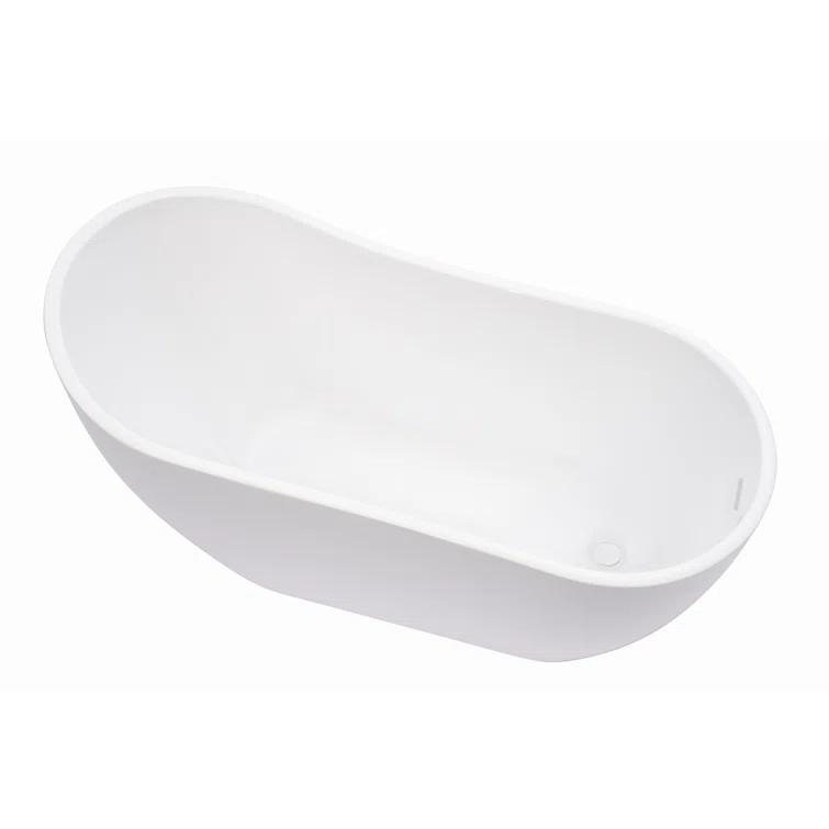 Vanity Art Amara Acrylic Freestanding Soaking Bathtub VA6904-S-PW