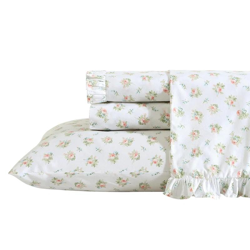 Laura Ashley Laura Ashley Floral Ruffled Hem Cotton Sheet Sets