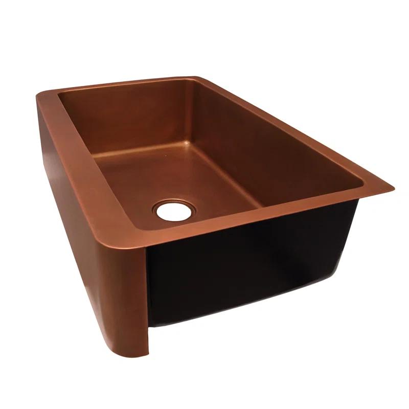 Barclay FSCSB3094-SAC Austin 25'' L Farmhouse / Apron Single Bowl Copper Kitchen Sink