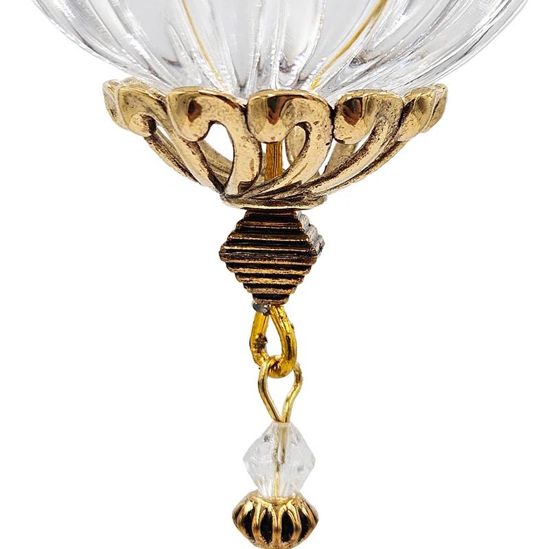 Long Acrylic Drop With Polyester Tassel Hanging Ornament Set of 12 8.7" Clear/Silver (Set of 12)