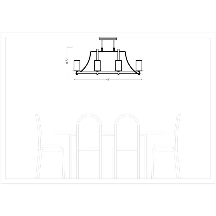 Steffens Wood & Iron Linear Chandelier (46")