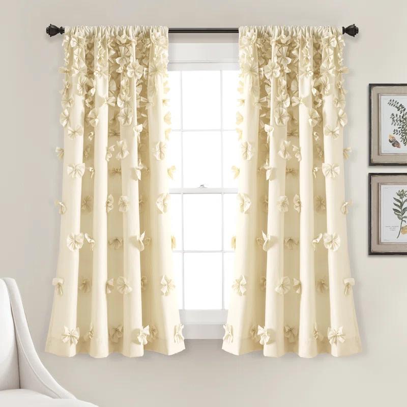 Lush Decor Riley Polyester Semi Sheer Curtain Single Panel
