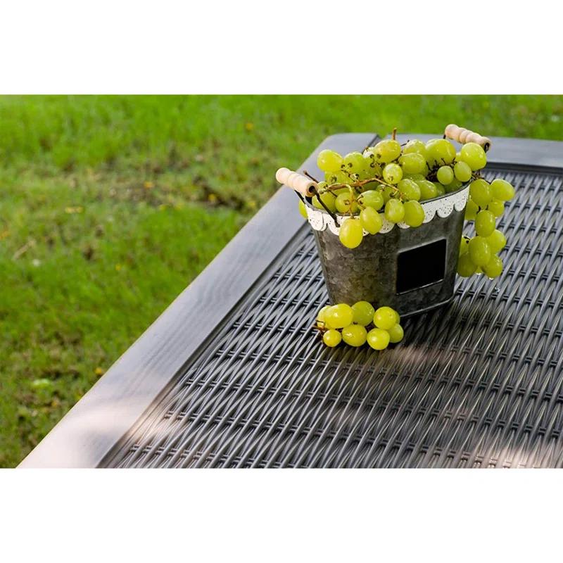 Keter Keter Borneo 110 Gallon Rattan Wicker Resin Patio Deck Storage Box Bench