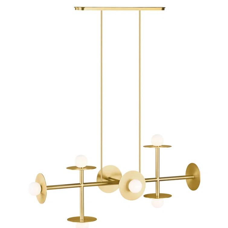 Nodes Large Linear Chandelier by Kelly Wearstler - Burnished Brass