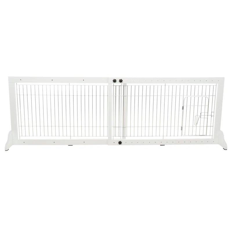 TRIXIE TRIXIE Freestanding Pet Gate with Pet Door, Adjustable Width, 22.5 in Height