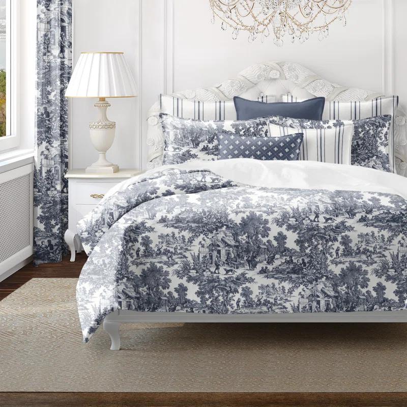 Au Village Toile Denim Cotton Comforter Set 8 Piece