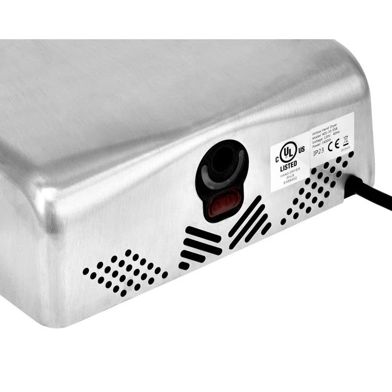 Alpine Industries Willow Commercial Stainless Steel High Speed Automatic Electric Hand Dryer with Wall Guard