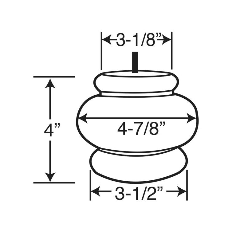 Architectural Products by Outwater L.L.C. 4 in x 4-7/8 in Stained Solid Hardwood Round Bun Foot (Set of 4)