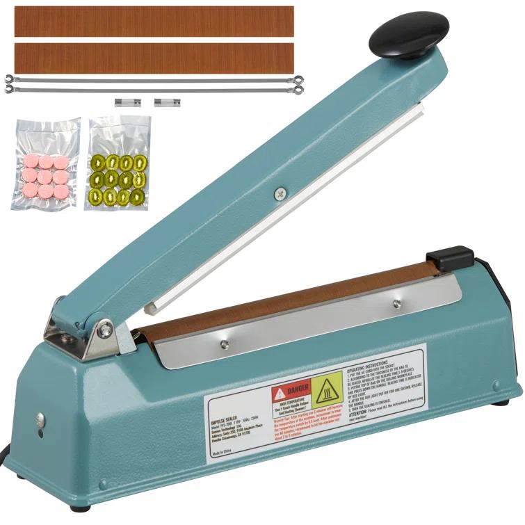 VEVOR VEVOR 8" Iron Hand Impulse Heat Sealer Machine Poly Bag Sealing for Plastic Bag