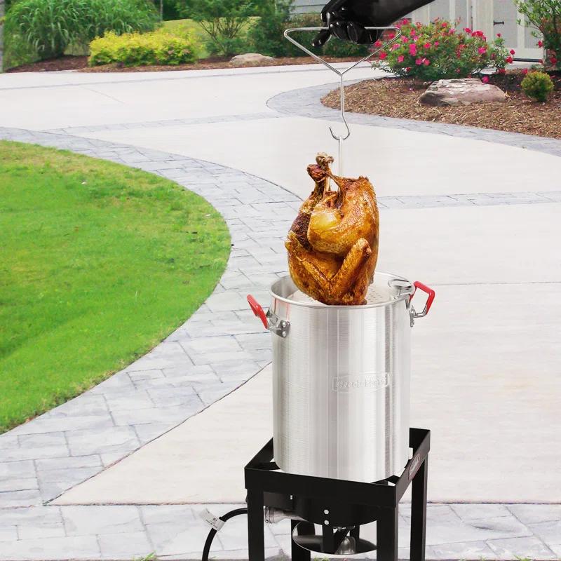 Creole Feast Creole Feast Premium Aluminum 30 Qt. Turkey Fryer And 10 Qt. Fish Fryer Boiler Steamer Set