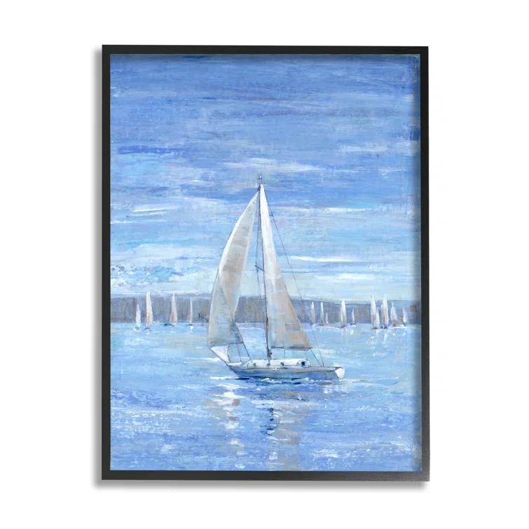 Stupell Industries Az-909-Framed " Blue Sailboat Painting " by Tim OToole