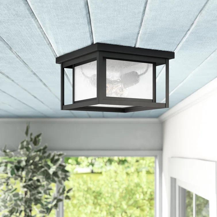 Vermont Seeded Square Outdoor Flush Mount