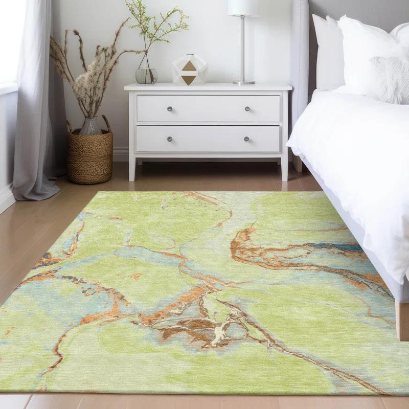 Machine Washable Indoor/Outdoor Chayden ACN1005 Aloe Rug