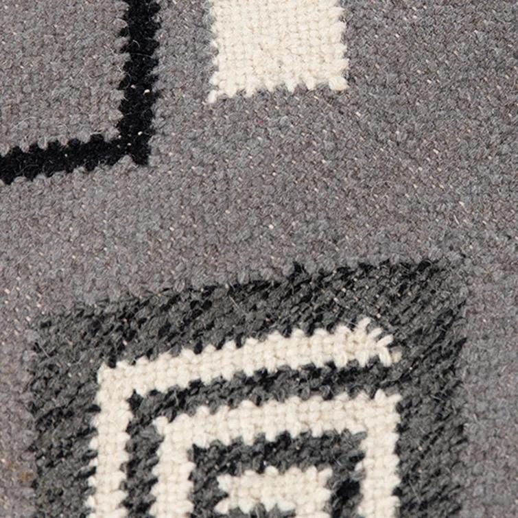 Union Rustic Oneil Moroccan Handmade Wool Gray Area Rug