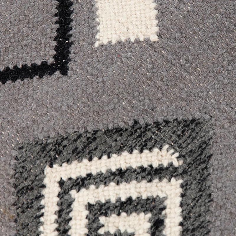 Union Rustic Oneil Moroccan Handmade Wool Gray Area Rug