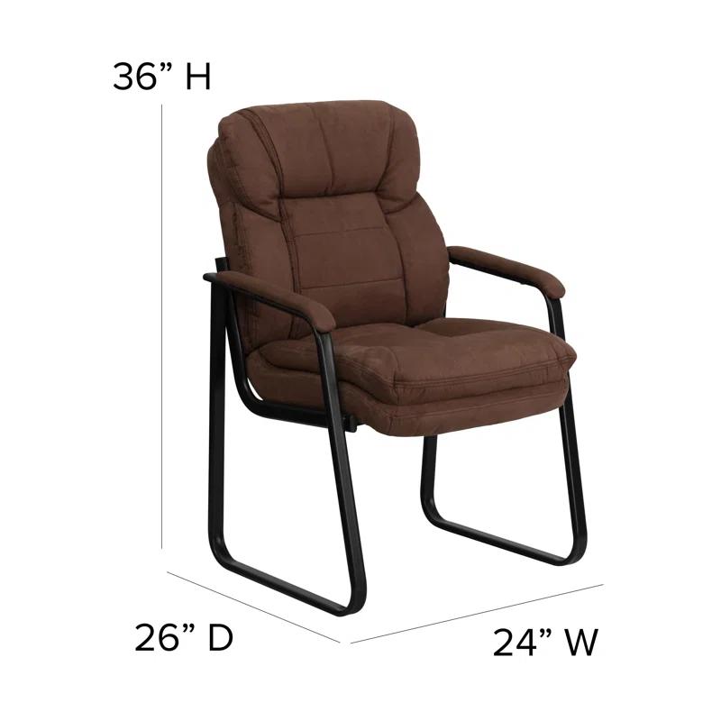 Flash Furniture Isla Modern LeatherSoft Executive Side Reception Chair with Sled Base