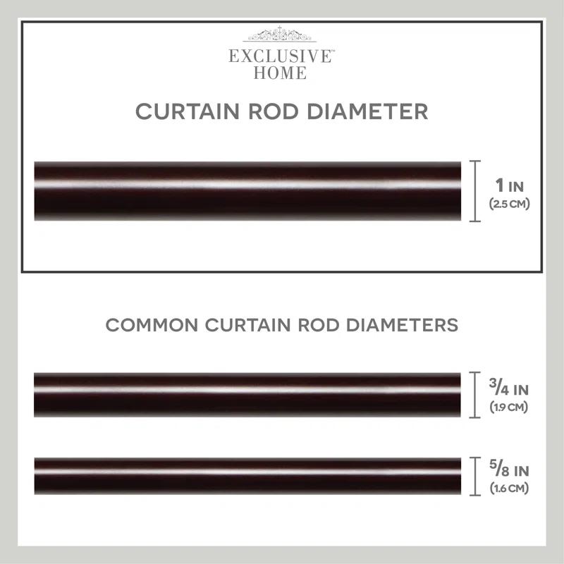 Amalgamated Textiles Exclusive Home Lancelot 1" Window Curtain Rod and Finial Set, Adjustable